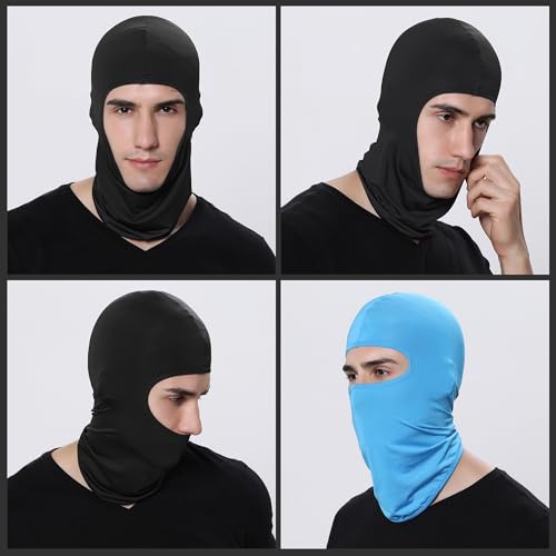 Image of Pukavt Balaclava Face Mask, Ski Mask for Men Women, UV Protection Windproof Scarf for Motorcycle Snowboard Cycling Light Blue