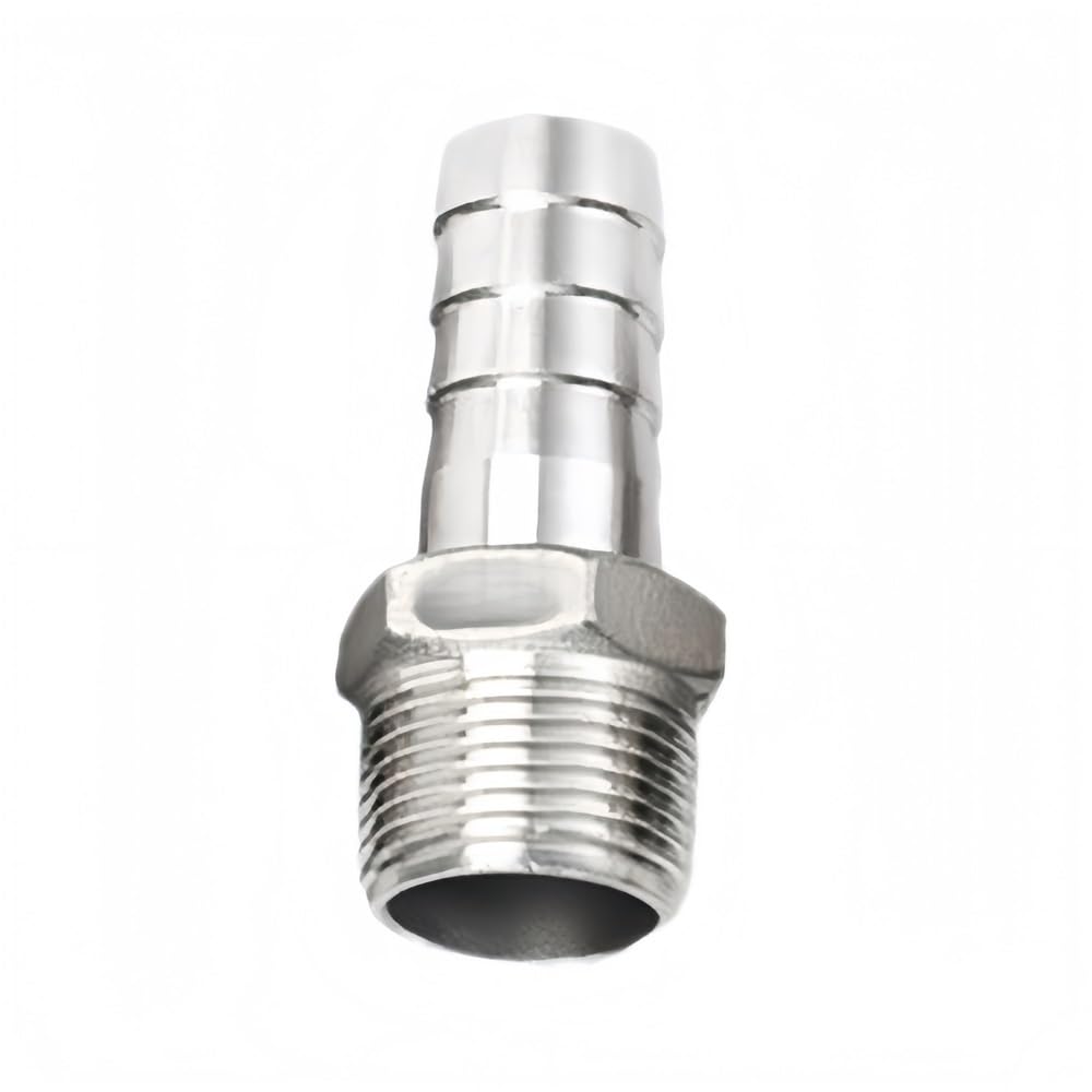 Stainless Steel Male Barb, 304 Stainless Steel Hose Barb Coupling Male Thread Pagoda Tail Fitting Multiple Sizes(13MM*1/2INCH)