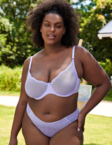 Image of Wingslove Women's Sexy 1 /2 Cup Lace Bra Balconette Mesh Underwired Demi Shelf Bra Unlined See Through Bralette