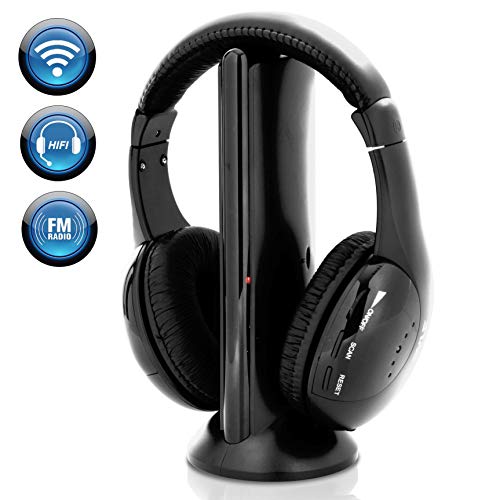 Stereo Wireless Over Ear Headphones - Hi-fi Headphone Professional Black Monitor Headset
