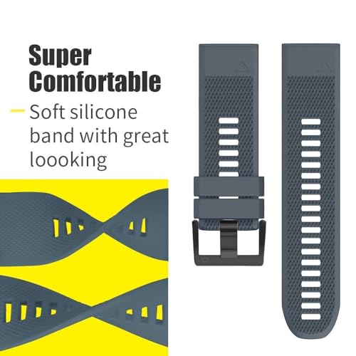 Bracelet Fenix 5 Plus silicone 22mm lot de 3 pour remplacer sangle usee sans outil - 3