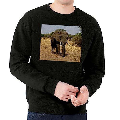 Sweatshirt Homme Elephant d'Afrique avec impression photo haute définition durable