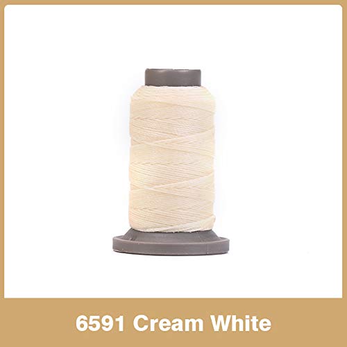 Hilo encerado para cuero 0.65 mm 98 yardas color crema miniatura 2