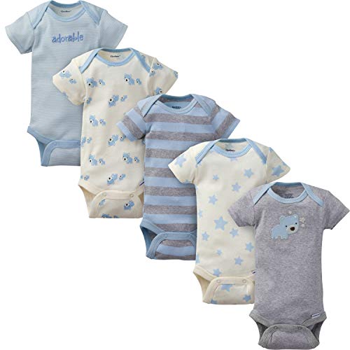 Image of Gerber baby-boys 5-pack Short Sleeve Variety Onesies Bodysuits