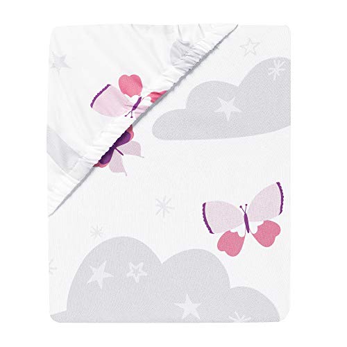 Image of Bedtime Originals Butterfly Kisses Fitted Crib Sheet, Multicolor