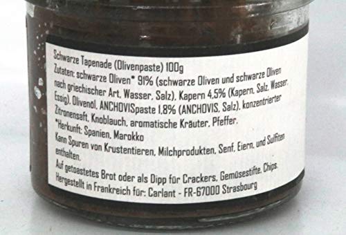 Schwarze Tapenade (Olivenpaste), aus Frankreich 100g.