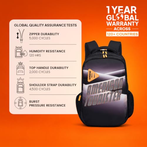 Image of American Tourister Nexa Style 03 | 32 L Backpack | 3 Compartments | School & College Bag for Men & Women | Black | 1 Yr Global Warranty