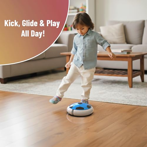 Image of Mirana Air Football Neon Lite | Type-C USB Rechargeable Hover Ball | Indoor Floating Soccer Hoverball | Fun Toy Best Birthday Gift for Boys and Kids 4+ Years (Blue)