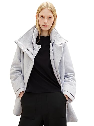 ジャケット・アウター SOFT WOOL TAILOR COAT TOM TAILOR 1037558 Women's Jacket, 25128 - Soft Light Grey