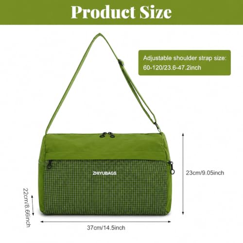 Image of PALAY Gym Bag with Shoe Compartment Green Oxford Cloth Travel Duffle | Water-resistant Fabric, Large Capacity, Dry-Wet Pocket, Carry on Tote for Swimming, Yoga, Dance, Workout, Travelling