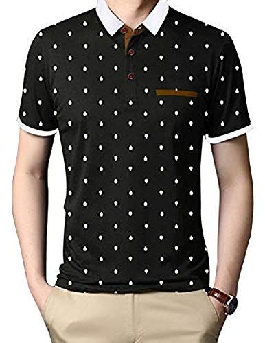 Image of EYEBOGLER Men's Stylish Regular Fit Polo Neck T-Shirt M-T333HS-BLWHMT K1