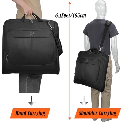 WELKINLAND 3-Suits Garment Bag for Travel with Toiletry Bag, 30L-Large Suit Carry On Garments Bag for Travels, 15-Pockets Suits Holder Travel Bags, Wrinkle-Free Suit and Dress Garment Bag for Travels by WELKINLAND - Used condition - Image 6