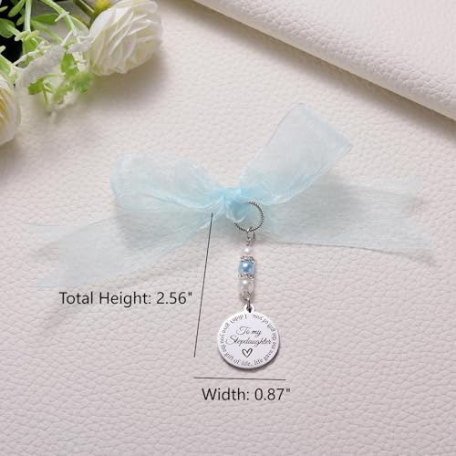 Image of MIXJOY Something Blue Gift for Bride, Wedding Day Bridal Blue Pearl Angel Wings Bouquet Garter Charm for Bride to Be