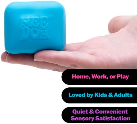 Schylling NeeDoh Nice Cube Glow - Squeeze Toy with a Super Solid Squish - Glows in The Dark - 2.25" Cube - Color May Vary (Pack of 1) - 3