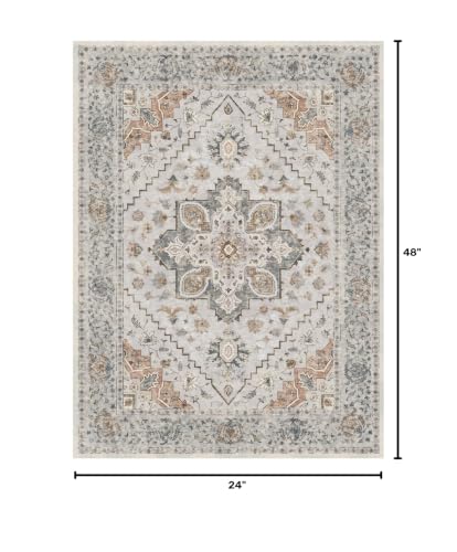 Image of Tangsoo 2x4 Runner Washable Rugs for Entryway, Non Slip Small Area Rug Grey