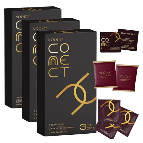 Image of Nooky Connect Romance Booster Kit - Condoms | Mood-Lifting Chocolates & Fun Scratch Cards for Couples | Chocolate For Uplifting Mood | Best Gift Set For Men & Women | Vegan & Gluten-free (Pack of 3)
