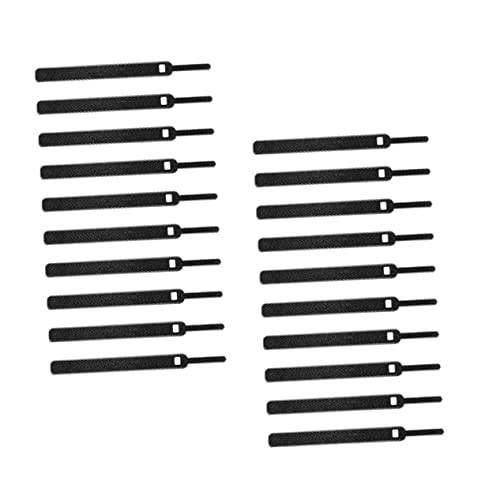 40 unidades de bridas de gestión de cables reutilizables de nylon ajustables | diseño de gancho y lazo para organizar cables en casa u oficina, acabado negro miniatura 1