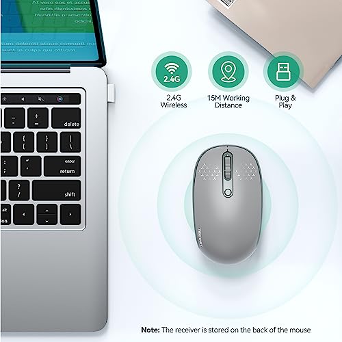 Image of TECKNET Wireless Mouse for Laptop, 2.4GHz USB Mini Cordless Mouse Small Portable Computer Mouse, 1600 DPI,18 Months Battery Life, Compatible with PC, Mac, Laptop, Chromebook