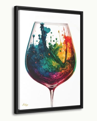 Tableau abstrait verre à vin pour rajeunir la déco d'une cuisine