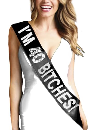 40th Birthday Party Decorations - Premium GRADE SATIN & Real CRYSTAL Rhinestones - Silver Mirror BLOCK 