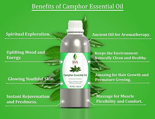 Sva Organics Camphor Essential Oil (1 Kg) - 100% Pure And Natural Therapeutic Grade Essential Oil | Perfect For Aromatherapy, Skin (32 Ounce) #TOP3