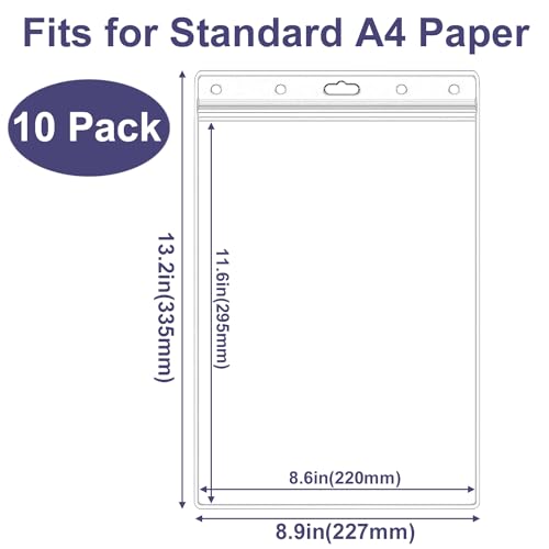 Soporte impermeable para documentos Acidea pack de 10 fundas A4 2