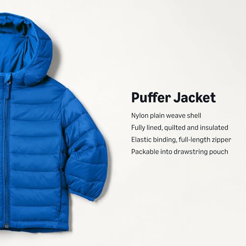 Image of Amazon Essentials Boys and Toddlers' Lightweight Water-Resistant Packable Hooded Insulated Puffer Jacket