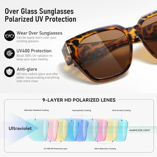Image of HAOLOTA Polarized Sunglasses for Men Women Designer Driving Glasses Lightweight UV400 Protection