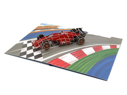 F1 Motor Racing - Tarjeta desplegable 3D para el día del padre, tarjetas de felicitación para papá, marido, novio, aniversario, tarjetas emergentes, tarjeta hecha a mano