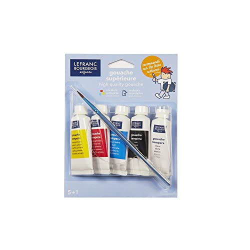 Lefranc Bourgeois - Gouache en Tubes - Blister 5x20ml + 1 pinceau