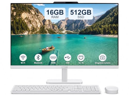 Image of Customized All in One Desktop, Intel Ultra-Fast Quad-Core CPU| 24'' Full HD Display| 16GB RAM, 512GB SSD| Wi-Fi 6| Bluetooth| USB, Ethernet Port| Windows 11 | HDMI Out| Wireless Keyboard & Mouse