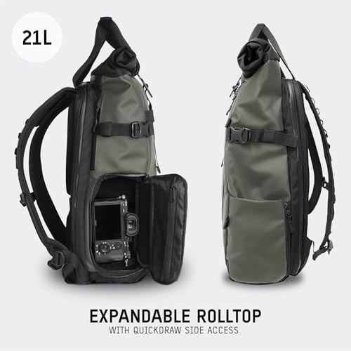 WANDRD PRVKE 21L, V3 Backpack: Weather-Resistant Travel & Camera Backpack with Laptop Sleeve, Quick Side Access, Clamshell Opening – Ideal Photography & Travel Bag