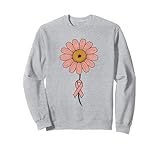 pink ribbon sunflower breast cancer awareness donne, ragazze felpa