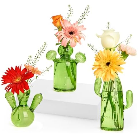 XXXFLOWER Cactus Plant Propagation Station Terrarium Jars for Plant Cuttings Air Plant Holders Unique Glass Flower Vase for Hydroponics Plants for Plant Lovers Home Garden Decor,3 Pcs Cover