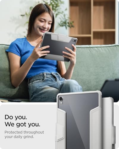 Image of Spigen for Galaxy Tab S11 Case (2025), Ultra Hybrid Pro Protective Tri-Fold Cover with Transparent Back and S Pen Holder, 11 Inch, Gray