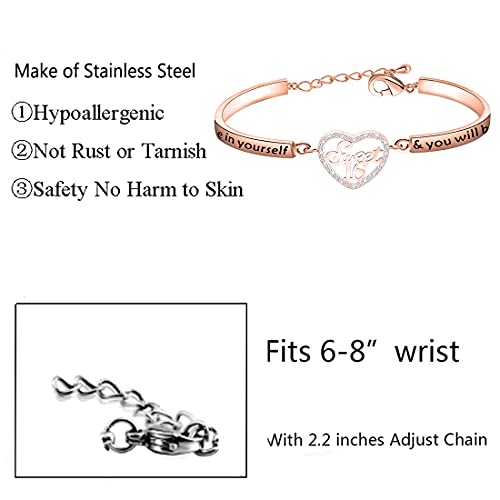 FUSTMW Happy 16th Birthday Gifts Sweet 16 Bracelet Sixteen Birthday Sweet 16 Jewelry Gifts for Daughter Bracelet2