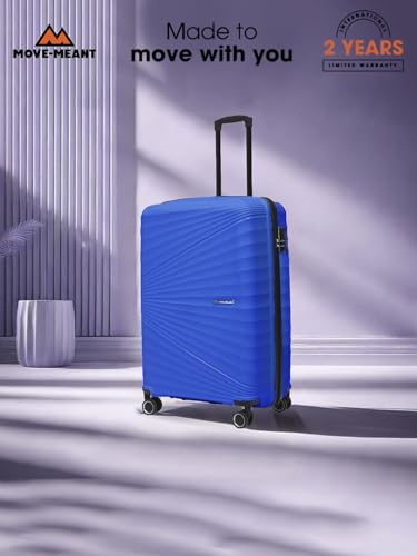 Image of Move-Meant Travel Crew Small Cabin 55Cm Suitcase 8 Wheels Number Lock Polycarbonate Hard Blue Trolley Bag for Men & Women|360 Spinner Wheeling System Luggage|Trolley Bags for Travel