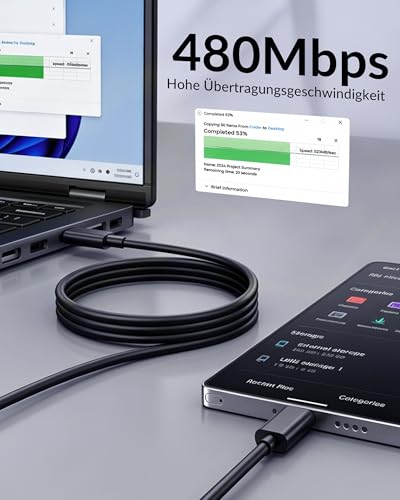 45W 2-Port USB C Schnellladegerät 2M Schnellladekabel für Samsung, 2Pack – Ansicht 6