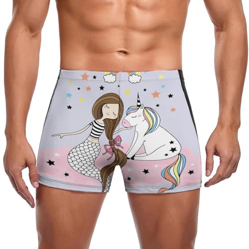 Boxer de bain homme licorne sirène : séchage rapide et maintien