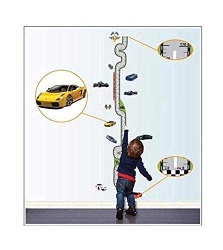 Aeromdale Race Cars with Tracks Height Measurement Growth Chart Removable Wall Decals