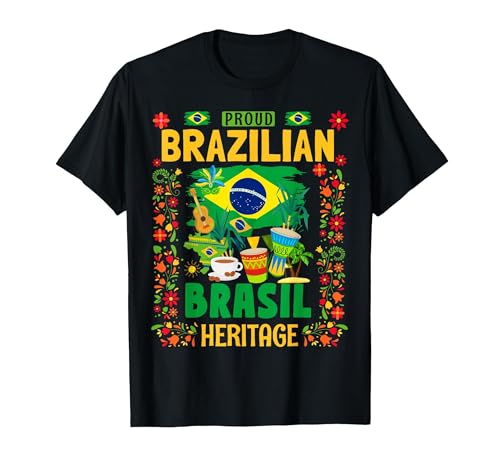 Drapeau du Brésil pour Femme - Idée de Tenue pour Femme - Drapeau brésilien T-Shirt, Homme, Noir, M