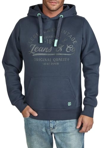 riverso Hoodie Herren Regular Fit RIVArmin Kapuzenpullover Pullover Print Navy 4XL Größe:4XL Farbe:Navy-Anthracite Grey-Diving Turquoise