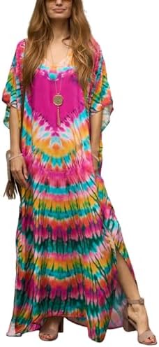 NFVNKJ Women's Plus Size Beach Lounge Kaftan Maxi Dress Swimsuit ...