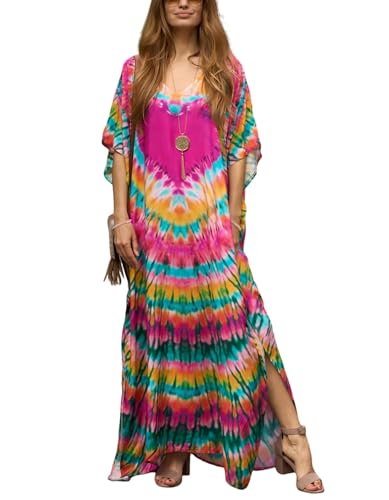 Image of NFVNKJ Women's Plus Size Beach Lounge Kaftan Maxi Dress Swimsuit Coverup for Women