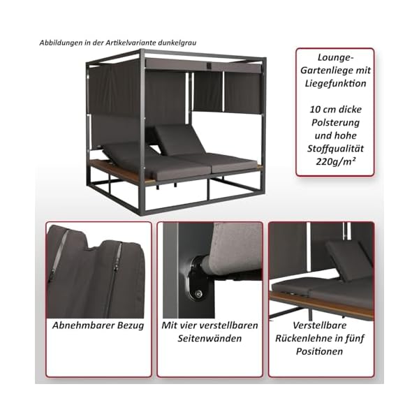 Mendler Lounge-Gartenliege HWC-M63 Aluminium