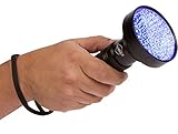 SUPER BRIGHT 100 LED Blacklight UV Flashlight - Emits a POWERFUL 30 Ft Ultraviolet Flood Light Beam- Finds Pet Urine Carpet Stains, Scorpions, Bed Bugs, Mold & Leak Detector & More- Commercial or Home