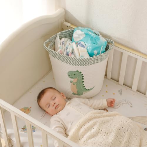 Image of Baby Hamper Large Toy Storage Basket for Toddlers Boys, Dinosaur Room Decor
