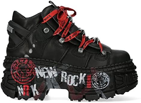 Amazon.com | New Rock Boots WALL106-C9 Unisex Metallic Black