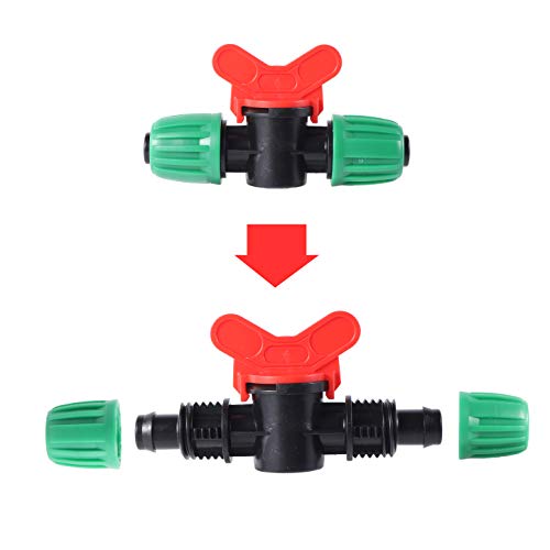 FULAIERGD Drip Irrigation Switch Valve for 1/2 Inch Drip Hose (1/2 Inch ID x 0.6-0.63 Inch OD) 16 mm Barbed Gate Valve Pack of 5 - Image 3