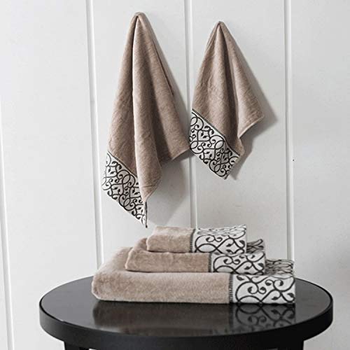 Serviette Den 3Pcs / Set Coton Soft Coton Bath Serviettes Den Ensemble Dens Dens Présent pour La Famille Golfe Respirant Salles Den Gym Hotel Facecloth